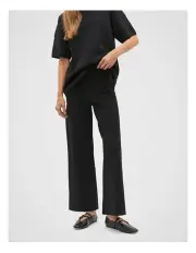 [Seed Heritage] Crepe Knit Wide Leg Pant in Black