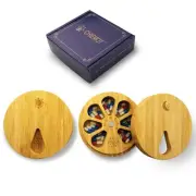 AM&PM Set of 2 Bamboo Wood Pill Organizer for Medicine Vitamin 2 Times a Day,...