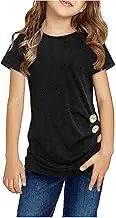 Kid Shirt Button Short Girls Sleeve Tshirt Casual Tops Front Blouse Tee Kids Girls Tops Baby Girl Blouse