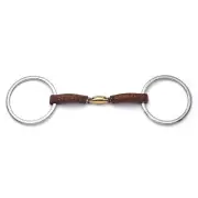 Cavalon Loose Ring Lozenge Leather Covered Snaffle Bit
