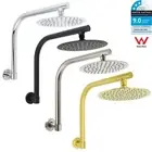 KYLINS Round 8" Rainfall Shower Head Gooseneck Arm Set Chrome/Gold/Black/Brushed