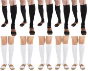 BL/WH 10 Pair Copper Compression Support Socks 20-30mmHg Graduated Men's Women's