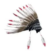 Indian Hat for Men Women Artificial Feather Headdress for Carnival Mardi Gras