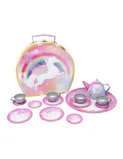[Pink Poppy] Unicorn Dreamer 15 Piece Tin Tea Set In Carry Case