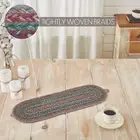 Multi Jute Oval Runner 8x24 Country Olive Green Coral Creme Farmhouse
