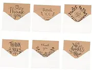 Ciieeo 24Sets Thank You Kraft Paper Greeting Cards with Envelopes Blank Cards for Employee Appreciation Birthdays Christmas and Special Occasions