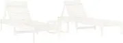 Camping Sunloungers Reclining Patio ChairsSun Loungers 2 pcs with Table White Solid Wood Pine
