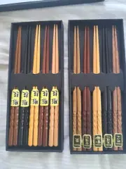 10-Pairs Reusable Set of Chopsticks, Natural Wood Chopstick