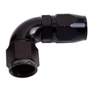 Aeroflow 550 Series Cutter One-Piece Full Flow Swivel 90° Hose End -6AN, AF553-06BLK-25
