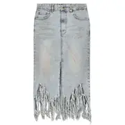 [We11done] Sky Womens Extreme Distressed Skirt