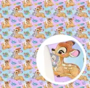 Bambi FAUX LEATHER SHEET 8" X 12" 1219244 cartoon movie Thumper Rabbit LITCHI