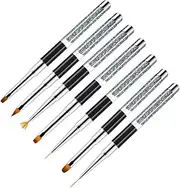 HAKIDZEL 7pcs Nail Art Brush Set Nail Art Pen Kit Drill Nail Art Pen Nail Art Liner Nail Painting Tools
