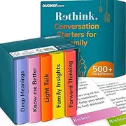 QUOKKA Rethink!: Conversation Starters - Family Premium Version - Conversation Starter Cards Games for Families | 500 Questions | Travel Board Games - Fun Talking Game for Family Night