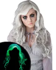 Glow in the Dark Ghost Long Grey Wig