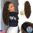 BARSDAR Curly Wavy Drawstring Ponytail Extension – 22 Inch Synthetic Comb Cli