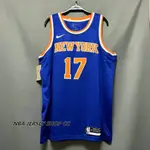 男士全新原裝 NBA 紐約尼克斯隊 #17 JEREMY LIN ICON 版球衣熱壓藍色