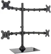 VIVO Black Adjustable Quad Monitor Desk Stand Mount, Free Standing Heavy Duty...