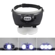 Dental Headband Loupes 4 Lenses Glasses Magnifier Loupe with 3 LED Head Light AU
