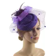 Lady Fascinator Hat Retro 20s 50s Pillbox Hat with Veil Wedding Bride Headpiece