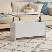 Coffee Table High Gloss White 102x55.5x52.5 cm Engineered Wood Modern Furniture