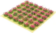 1 Sheet Grass Grain Static Grass Tuft Model Miniature Vegetation Groups Simulation Landscape Decor Miniature Ornament Tabletop Miniatures Plant Decor DIY False Rosy Plastic