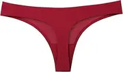 [WEJUN] Women's Thong Panties - 2Pcs Low Waist Sexy Thongs Silk Satin Plus Size Panties Seamless Fashion Underwear G-Strings Lingerie T-Back,D,M