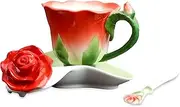 Beddinginn Pink Tea Cups and Saucers (Red)
