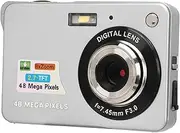 8X Zoom Digital Camera,4K 48MP Kids Camera with Fill Light,Vlogging Camera Portable 2.7in Screen (Silver)