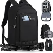 Lubardy Camera Bag Waterproof Camera Backpack with Rain Cover Laptop Compartment Lager Professional Camera Case Camera Accessories Bag for Laptop DSLR SLR Photographers