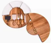 OZUAZ Charcuterie Cheese Board & Wood Platter Set - Round Cutting Board