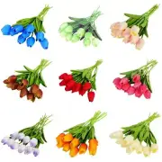 10x Artificial Tulips Flowers 35cm Stem Bouquet Fake Flower Wedding Bridal SET A