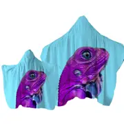 Cool Purple Dragon Lizard Towel with Hood