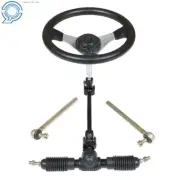 New 110cc Go Kart Steering Wheel Steel Kit Gear Rack Pinion 11.8'' 300mm