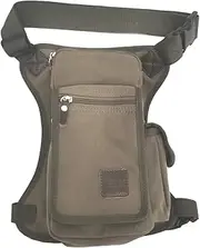 Canvas Drop Leg Bag Waist Pack Thigh Bag for Men Women Outdoor Travel Tactical, Army Green, Motorcycle Drop Leg Bag