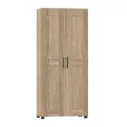 Nova 2-Door Tall Cupboard Tallboy Storage Cabinet - Light Sonoma Oak