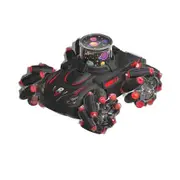 Stunt RC Cars, 2.4Ghz 360 Degree Rotating Remote Control Car with Projection Light and Music,Christmas Birthday Gifts for Kids (Black and Red)