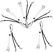 FRCOLOR 10Pcs Adjustable Hat Strap Clips Flexible Removable Lanyard for Windproof Sun Hats Masks and Gloves Durable Cap Holder Cords for Women and Men