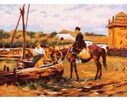"Steading" Printed Needlepoint Tapestry Canvas 6203