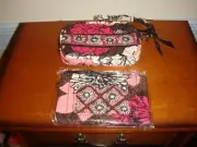 Vera Bradley Mocha Rouge Tech Case And Zip ID Case