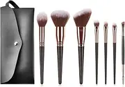Makeup Brushes, 7pcs Make Up Brushes Set Professional Foundation Powder Concealer Blush Eyeshadow Eyebrow Brush, with Cosmetics Bag, Travel Makeup Kits, Black