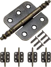 Lertenys Set of 4 antique metal hinges, iron hinges, classic design, for cabinets, doors, chests, storage boxes in vintage style, country house, 70...