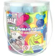 Bucket of Thick Jumbo Coloured Sidewalk Chalk 10 Pieces Kids Art Party Favours