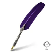 在飛比找momo購物網優惠-【Manufactus】義大利進口紫色羽毛沾水筆(羽毛沾水筆