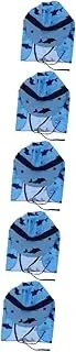 [BESTYASH] 5pcs Sun Hat Cap Bandana Hat Dodger Hat Beanie Sun Bucket Hat for Beach Play Hat Boys Peaky Sunhats Outdoor Sunglasses Blue Polyester