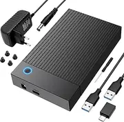 Gbformat 3.5 Hard Drive Enclosure, USB C/USB 3.0 SATA HDD Docking Station for 2.5 and 3.5 Inch SATA HDD/SSD, 6Gbps Internal Hard Drive Case Hard Drive Adapter with 12V/2A Power Adapter, UASP