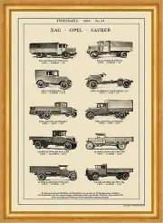 NAG OPEL SAURER SCHNELLLASTWAGEN LIEFERWAGEN A3 Typentafel 1930 14