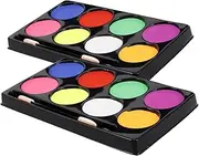 2 Pack Boys and Girls Face Body Paint Set Multi Oil-based Makeup Palette for Halloween Parties Costumes