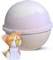 CRYING CAT Bath Bomb For Kids with Surprise Toy Inside - Natural Ingredients Safe For Sensitive Skin - LAVENDER - VANILLA AROMA - Comes in Giftable Box