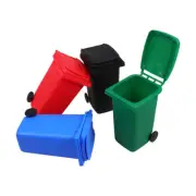 4 Pcs Mini Trash Can Pen Holder Desk with Lid Garbage Toy Office