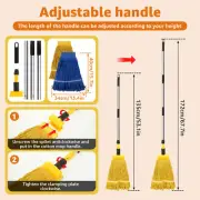 Cotton Mop with 2 String Cotton Mop Heads Portable Looped-End String leDUm